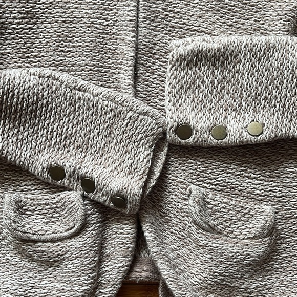 Ann Taylor Loft Sweater Jacket Chunky Knit Tan women’s size Small - Picture 4 of 7